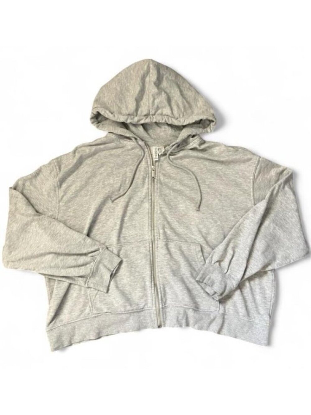 H&M Divided Gray Women’s Hooded Full Zip Fleece Hoodie Pockets Size XL Regular